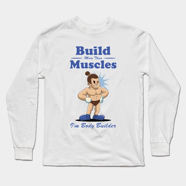 Massive Gains Body Builder Long Sleeve T-Shirt by milatees